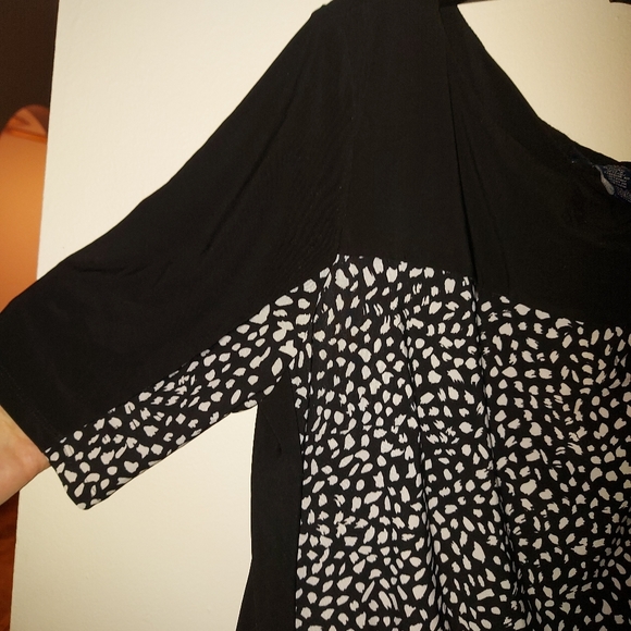 Chaps Black and White Dress - Picture 2 of 7